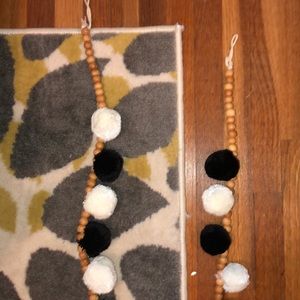 two decorative strings w/ wooden beads&pom-pom’s